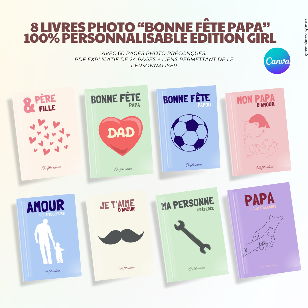 8 Templates « Bonne fête papa » Édition Girl