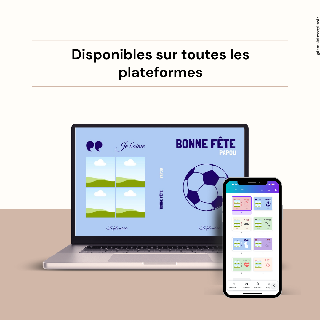 8 Templates « Bonne fête papa » Édition Girl