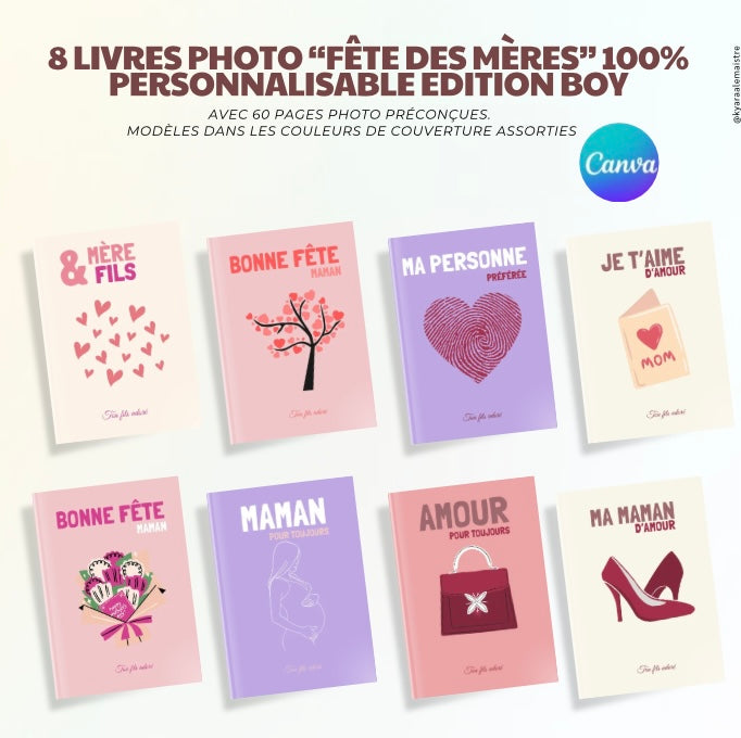 8 Templates « Bonne fête maman » Édition Boy