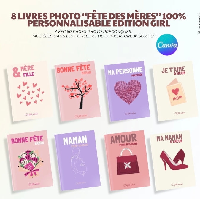 8 Templates « Bonne fête maman » Édition Girl