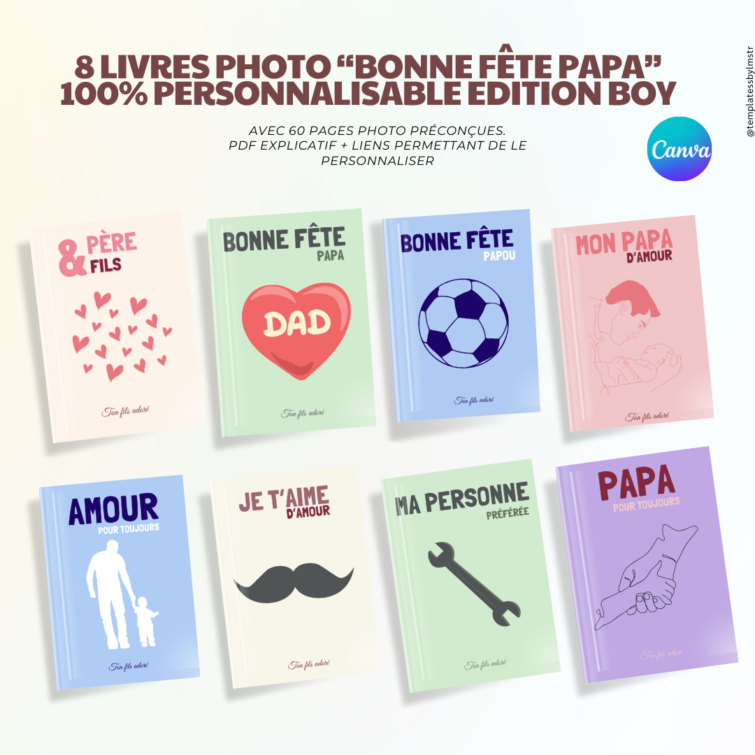 8 Templates « Bonne fête papa » Édition boy
