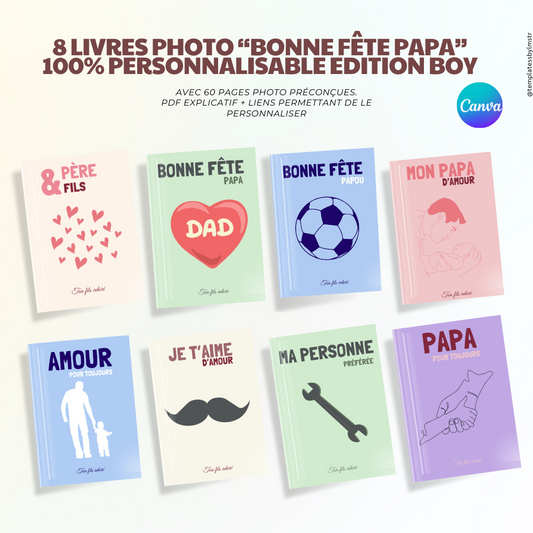 8 Templates « Bonne fête papa » Édition boy