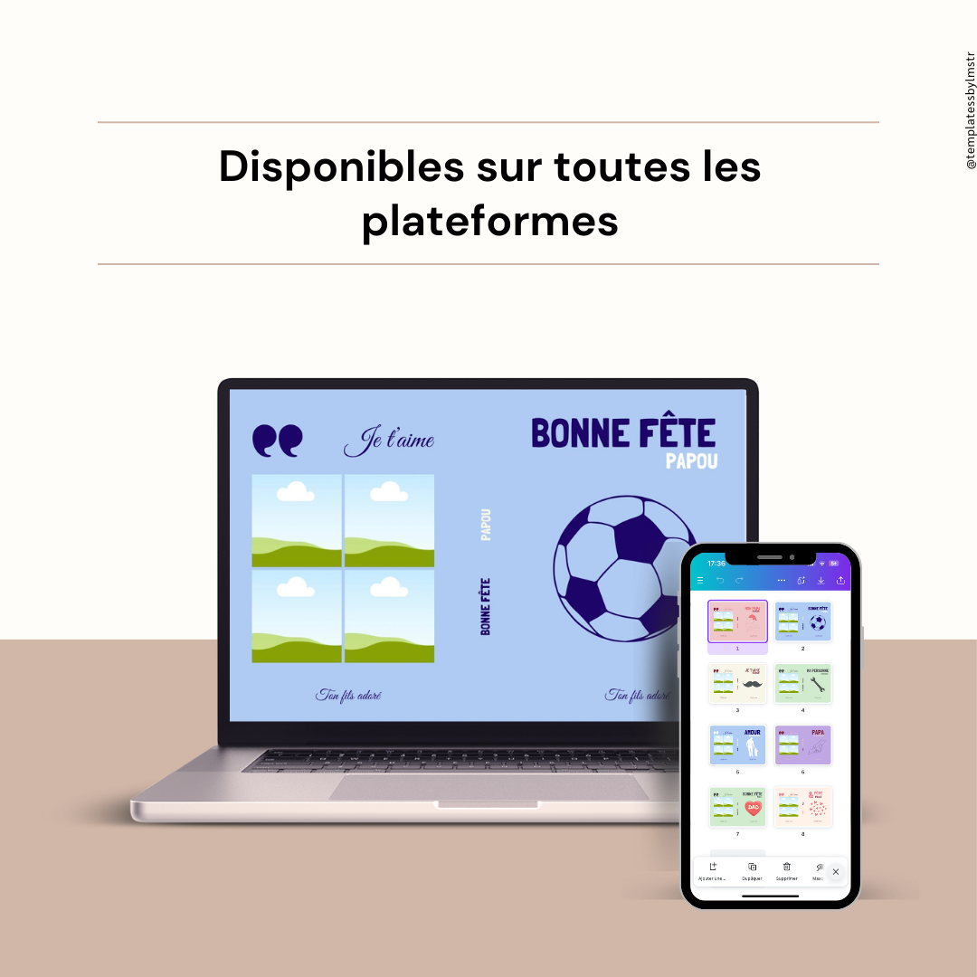 8 Templates « Bonne fête papa » Édition boy